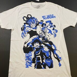 My Hero Academia White and Blue Graphic Tee